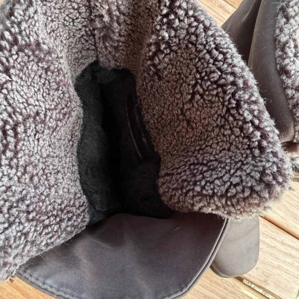 Toe Warmers Brown Front Zip Winter Boots Faux Fur Lined‎ Size 10M Made in Canada
